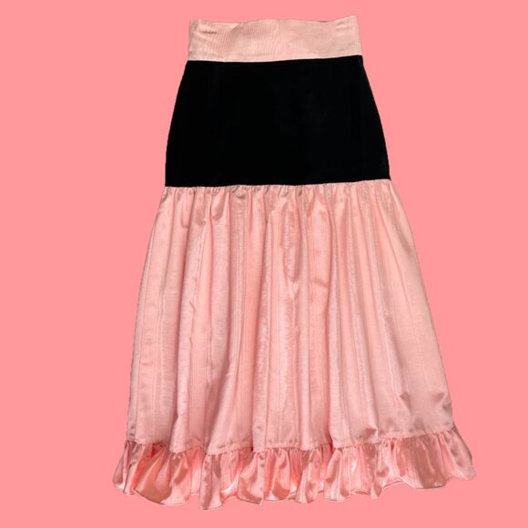 Batsheva Natasha Skirt in Lupine Pink — Velvet Black and Blush — size 4 - Picture 2 of 16